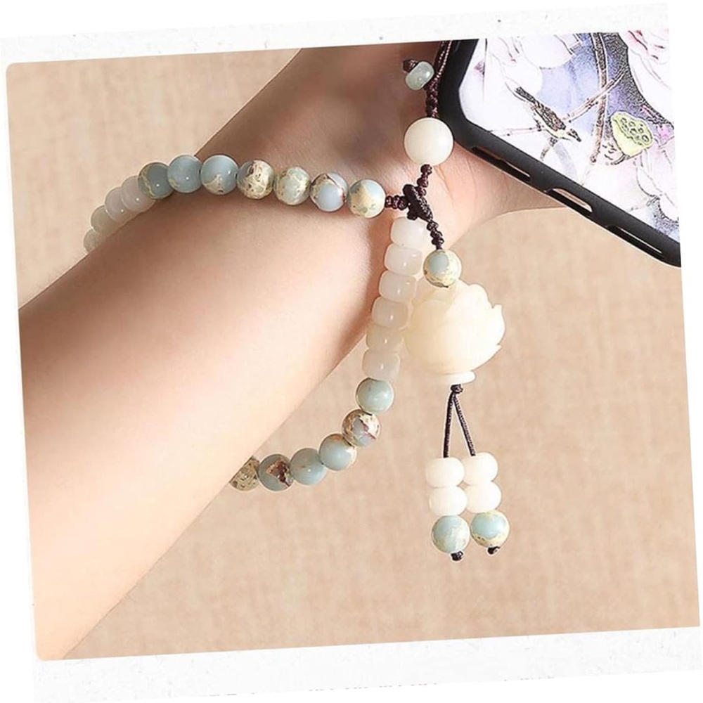 Lotus Blossom Beaded Phone Wristlet / Bag Charm/ Key Charm